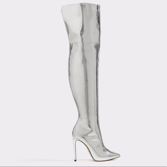 Aldo Shoes - Brand New Over the Knee Mirrored Boots